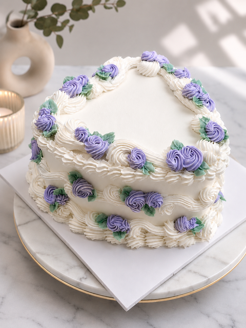 Jane Austen Vintage Heart Cake