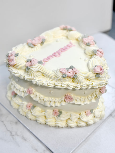 Jane Austen Vintage Heart Cake