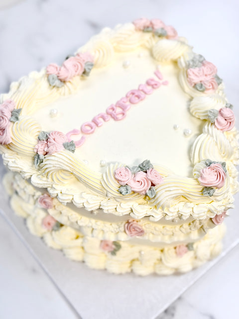 Jane Austen Vintage Heart Cake