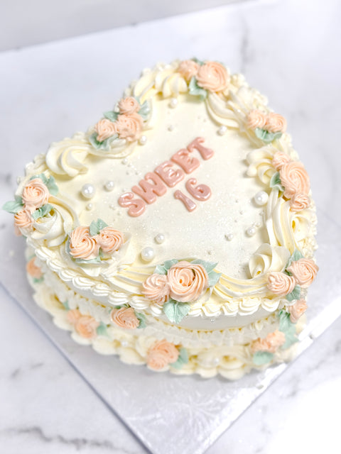 Jane Austen Vintage Heart Cake
