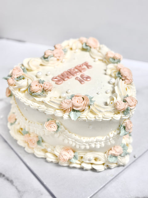 Jane Austen Vintage Heart Cake
