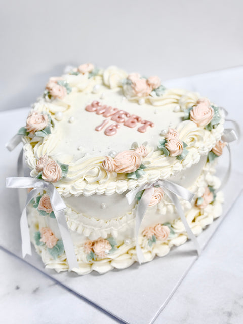 Jane Austen Vintage Heart Cake